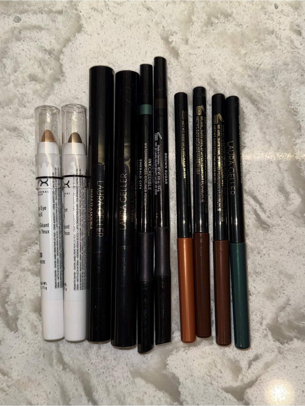 Laura Geller & NYX Eyeliner Lot of 10